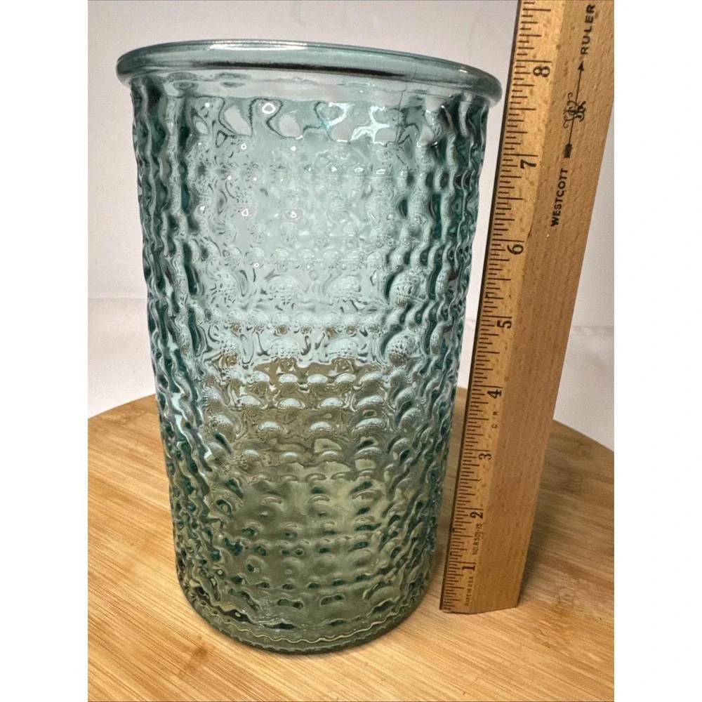 1960's Blue DPS Bubble Mold Glass Vase